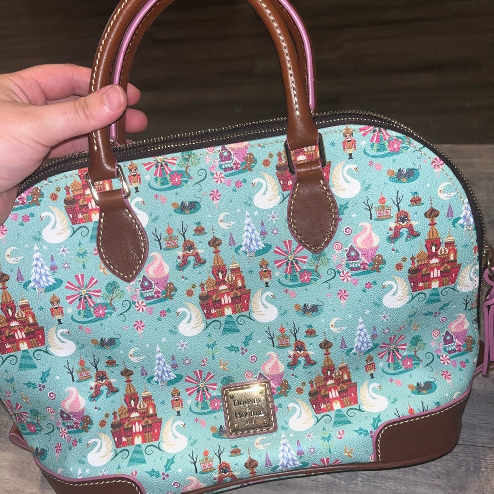 Disney Dooney & Bourke Aqua and Brown Satchel Bag
